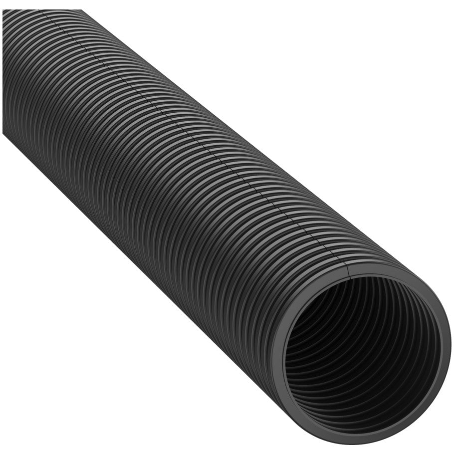 Slit Wall Corrugated Loom Tubing, Black, 100 ft L x .28 in. Dia