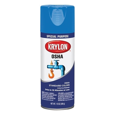 OSHA Safety Color Spray Paint, 12 oz Fill, Aerosol Can, Safety Blue, Gloss