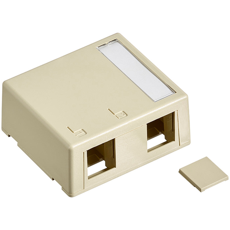 QuickPort Surface Mount Box, Plenum Rated, 2-Port, Ivory
