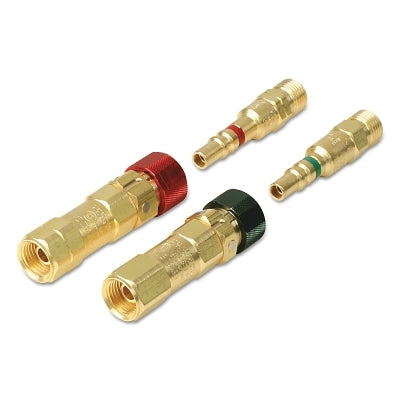 Kwiklok OSHA Compliant Quick Connect, Brass, Fuel Gas/Oxygen, Hose to Hose