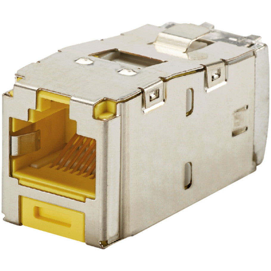 Cat 6 Shielded Jack, Giga-TX (TG Style), T568A/B, Yellow, Mini-Com