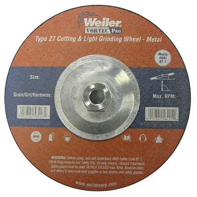 Wolverine Combo Wheels, 9 in Dia, 1/8 in Thick, 5/8 in Arbor, 24 Grit, T