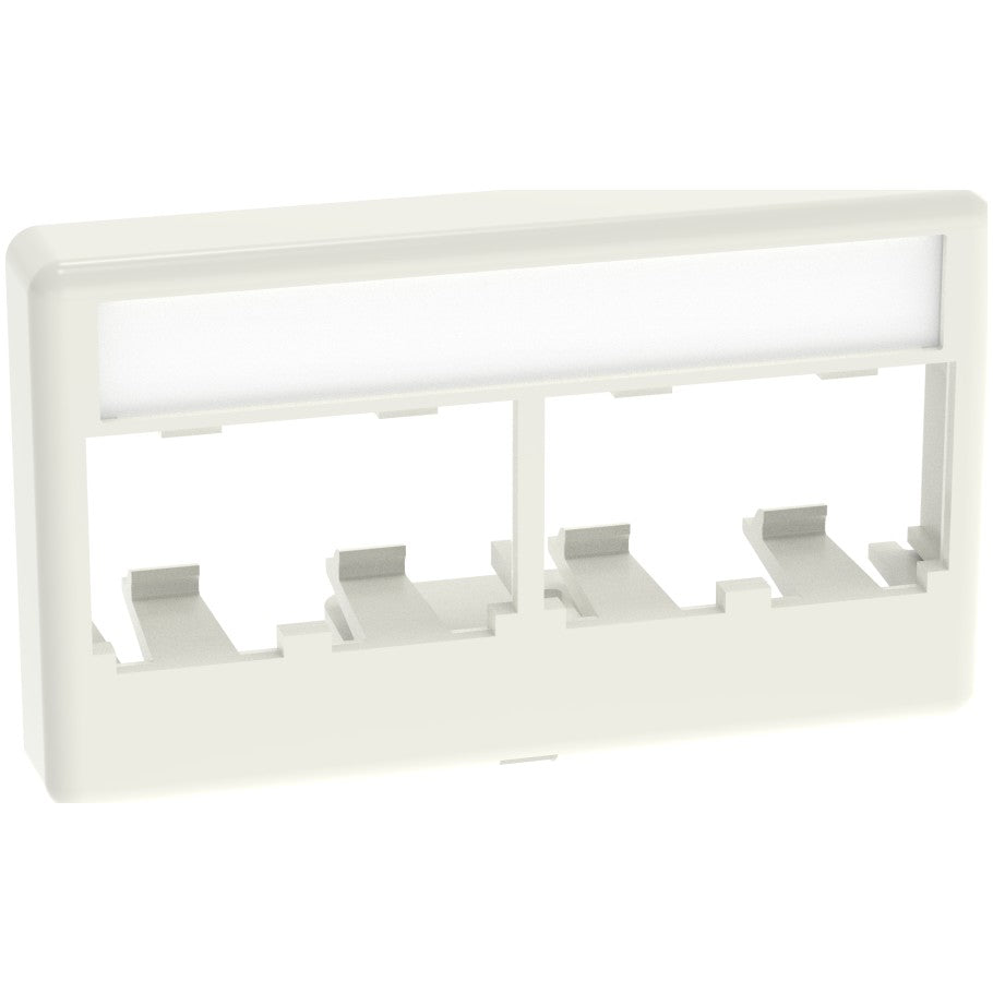 Mini-Com Furniture Faceplate includes Labels and label cover, 4-Port, Off White