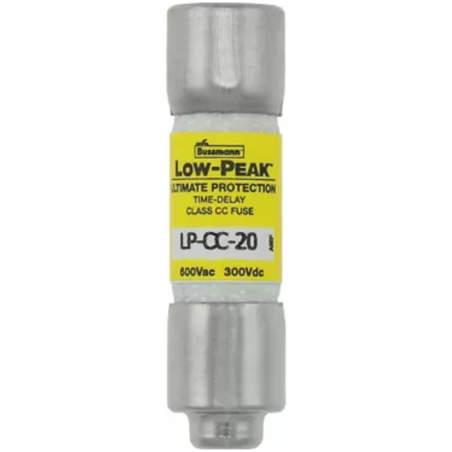 Low-Peak LP-CC Series Class CC Time Delay Fuse, Rejection, Current-Limiting, 20A, 600Vac/300Vdc, 13/32 x 1-1/2 in.