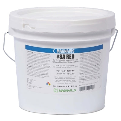 Magnavis Dry Method Non-Fluorescent Magnetic Powder, 45 lb, Pail, Red
