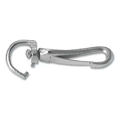 Snap Hook, Malleable Iron and Steel, Swiveling Open Eye Spring, 7/32 in Hook Opening, 2-1/2 in L, 70 lb
