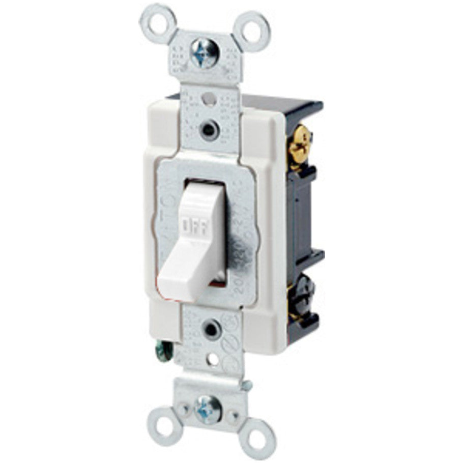 20A Heavy Duty Industrial 3 Way Toggle AC Quiet Switch, White