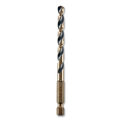 Black and Gold Impact Ready Drill Bit, 15/64 in dia, 135 Split Point Tip, 4 in OAL