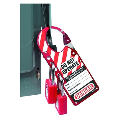 Snap-On Hasps, 2 7/8 in W x 7 in L, Red
