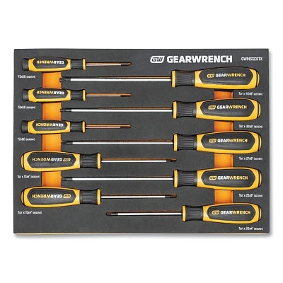 Modular Torx Screwdriver Set, 10-pc, Dual Material, With Foam Tray