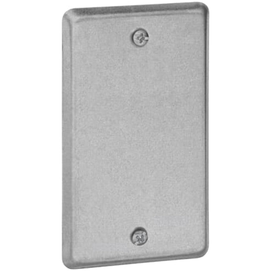 4 x 2-1/8 in. Utility Box Cover, Steel, Raised 1/4 in., Blank