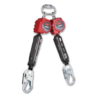 3M 3100510 PROTECTA Personal Self Retracting Lifeline, 6 ft, Web, Single Pin Top Connector, Snap Hook, 310 lb, Twin Leg