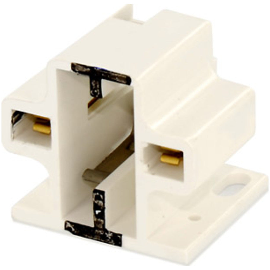 Compact Fluorescent Lampholder, GX23/GX23-2 Base, 2-Pin, Horizontal, Screw-Down, Quickwire 18 AWG, White