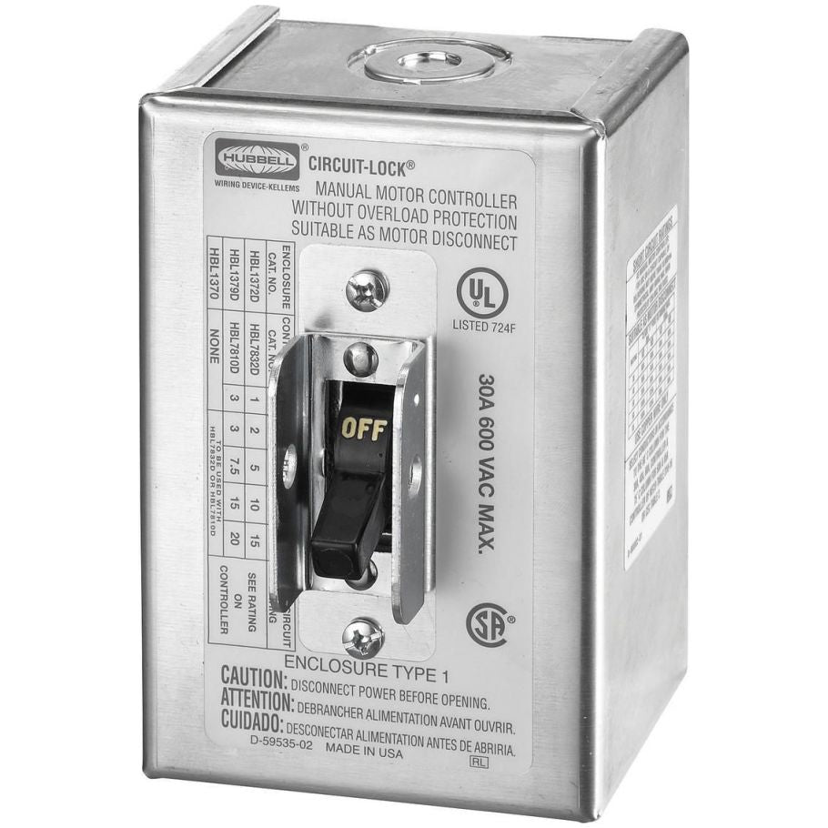 Switches and Lighting Controls, Industrial Grade, Toggle Switches, Motor Disconnect Accessories, 40A 600V AC