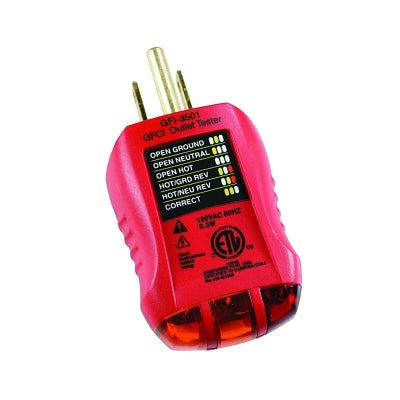 Ground Fault Receptacle Tester and Circuit Analyzer, 120 VAC