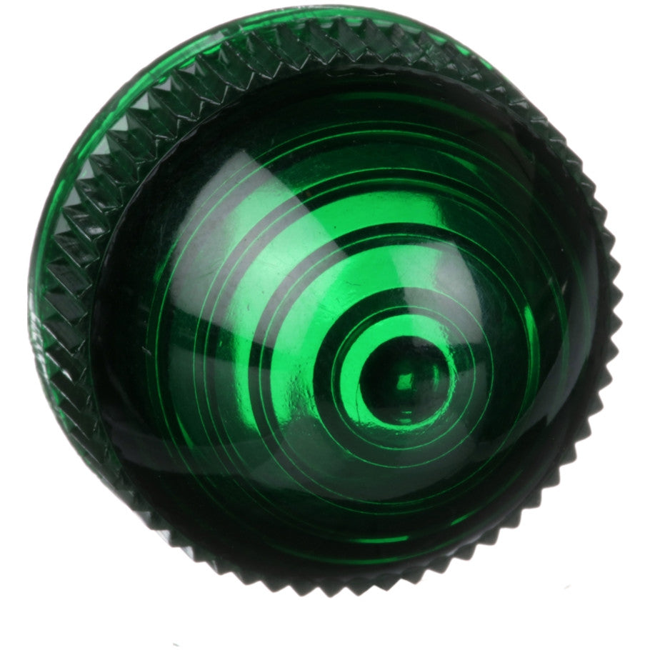 Pushbutton Pilot Light Lens, Plastic, Domed, Green