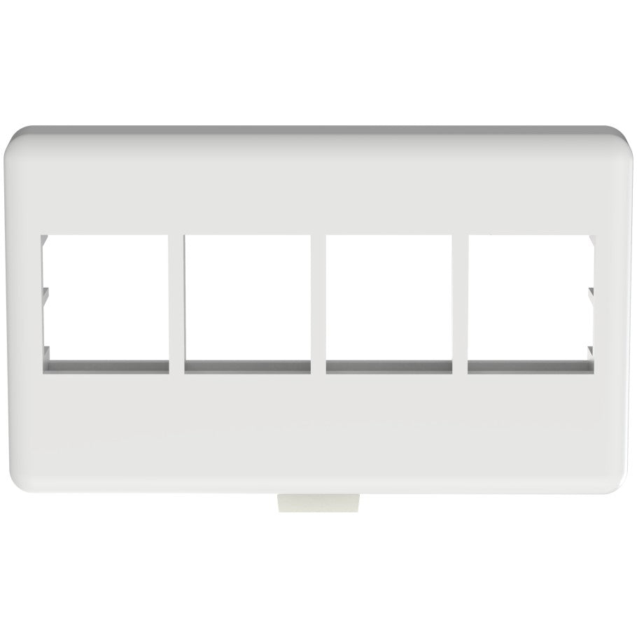 NetKey Modular Furniture Faceplate, 4-Port, White