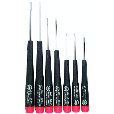 Hex Precision Screwdriver Sets, Hex, 7 Piece