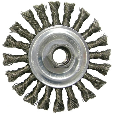 Vortec Pro Knot Wire Wheel, 4 in Dia, .02 in Carbon Steel, 5/8 in - 11 UNC Nut