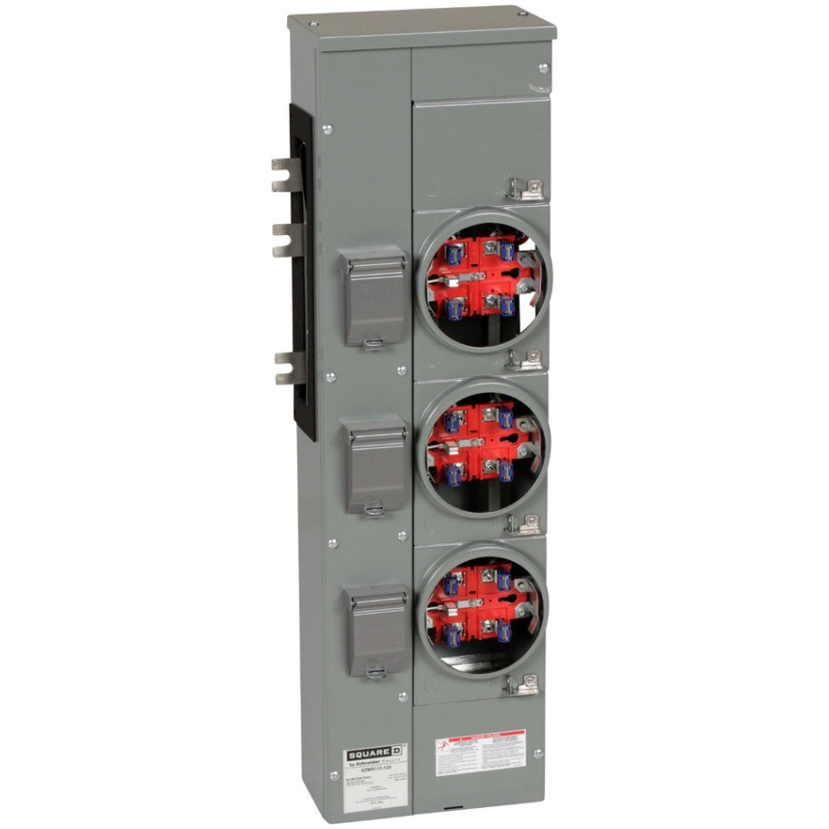 EZ Meter Pak EZMR Residential Branch Unit, 5 Jaw Ringless Socket Without Bypass, 125A, 1 Phase IN