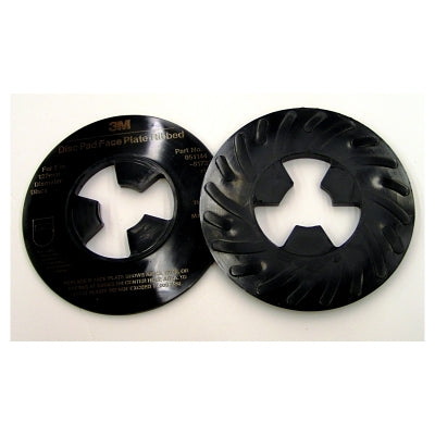3M 051144-81733 Disc Pad Face Plates, 5 in Dia, Hard, Black