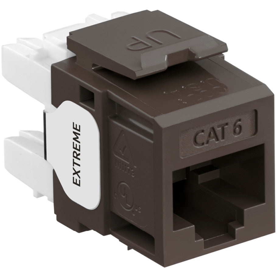QuickPort eXtreme 6  Component-Rated Cat 6 UTP Connector, Brown