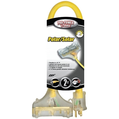 Tri-Source Polar/Solar Plus Multiple Outlet Cord, 2 ft, 3 Outlets