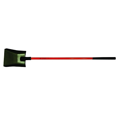 Certified Non-Conductive Shovel, 11-1/2 in x 9-1/2 in Square Point Blade, 48 in Fiberglass Butt Grip Handle