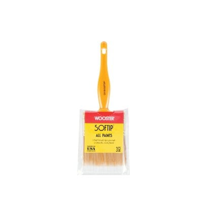 Soft Tip Paint Brushes, 3 in W, Synthetic blend, plastic handle