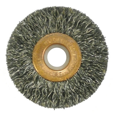 Copper Center Wire Wheel, 2 in D x 3/8 in W, .014 in Steel Wire, 20,000 rpm