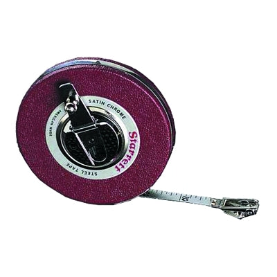 530 Series Steel Long-Line Measuring Tape, 3/8 in W, 50 ft L, Carbon Steel, Red