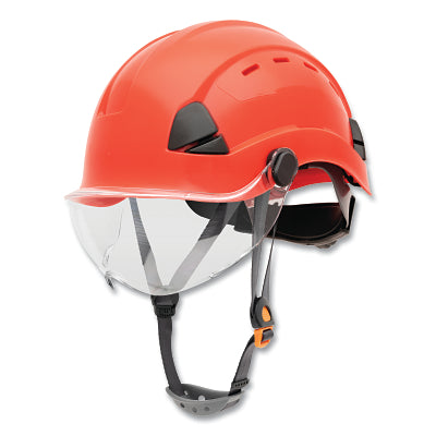 Safety Helmet, 6-point Ratchet Suspension, Vented, Red