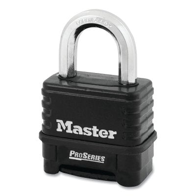 ProSeriesResettable Combination Padlock, 3/8 in dia x 15/16 in W x 1-1/16 in H Shackle, Zinc Die Cast, Boxed