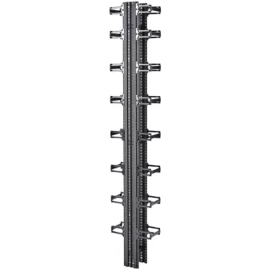 RCM  Low-Density Plastic Gate Style Cable Manager, Vertical, Double-Sided, 84 H x 6 W x 14 in. D, Flat Black