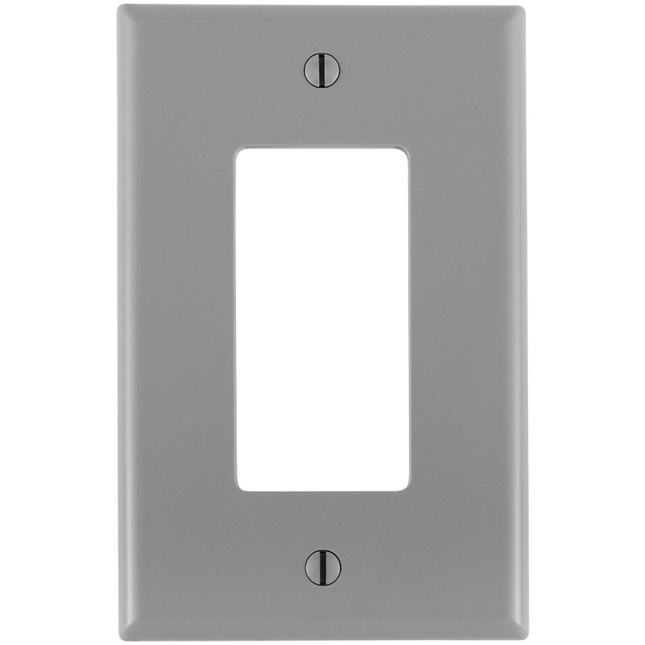 Midsize Decora/GFCI Device Wall Plate, Nylon 1-Gang, Gray