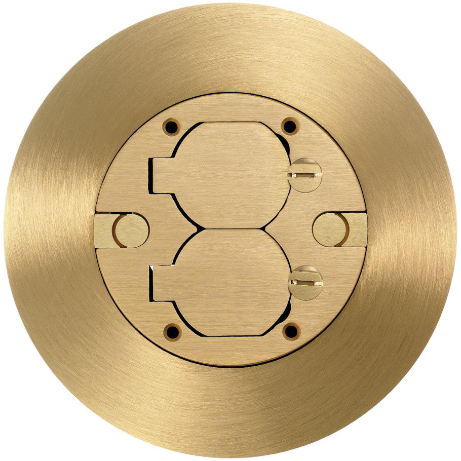 Brass Multi-Service Cover and Flange Assembly with Flip Lid