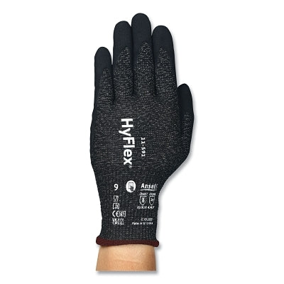 11-591 Medium-Duty Nitrile Palm-Coated Gloves, Size 10, Black with Black Coating