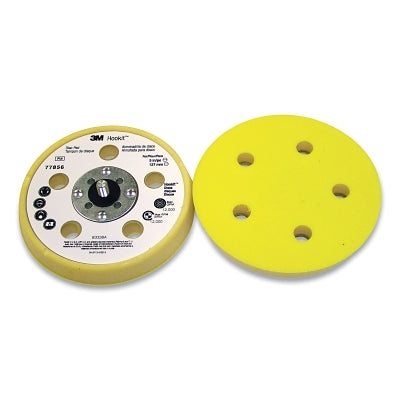 3M 051144-77856 Hookit Low Profile Disc Pad, 5 in dia, Soft Density Rating, Yellow