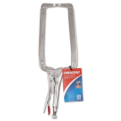 Locking C-Clamp, Regular Pads, Locking Grip, 18 in Long