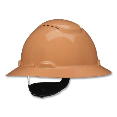 3M H-811SFV-UV SecureFit Pressure Diffusion Ratchet Suspension w/UVicator Hard Hats and Caps, Full Brim, Vented, Tan