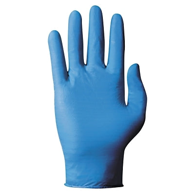 92-575 Nitrile Powdered Disposable Gloves, Textured Fingers, 4.3 mil Palm/5.5 mil Fingers, Large, Blue