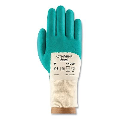47-200 Gloves, Size 9, Aqua, Nitrile Coated