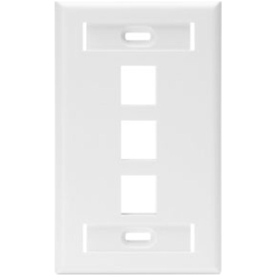 Single-Gang QUICKPORT Wallplate with ID Windows, 3-Port, White