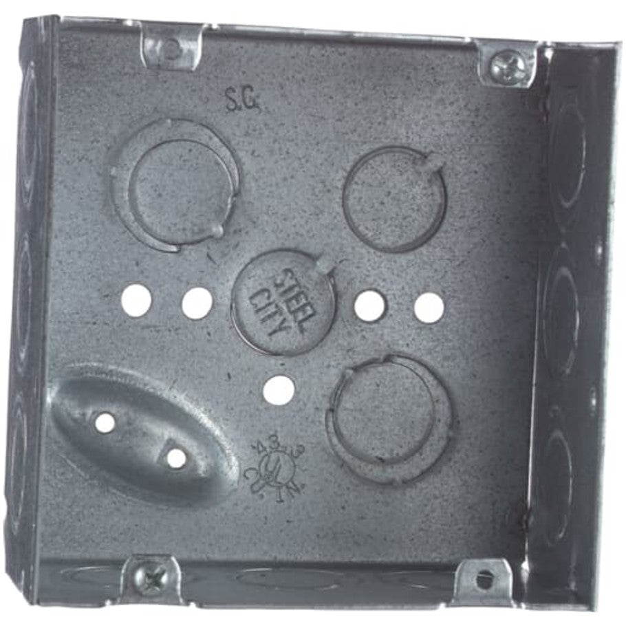 4-11/16 in. Square Steel Welded Box, Eccentric Side KO And Bottom KO
