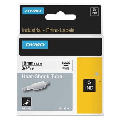 Heat-Shrink Tube, 3/4 in W x 5 ft L, Black on White