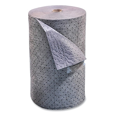 Sorbent Pads and Rolls, 300 ft L x 32 in W, Universal, Medium Laminated, Two-Ply, Gray, Roll