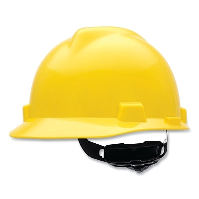 V-Gard Slotted Hard Hat Cap, Fas-Trac III Suspension, Yellow