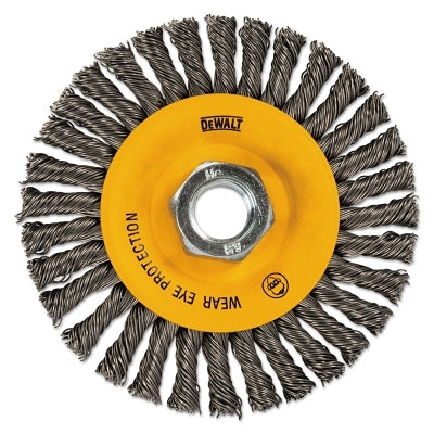 Stringer Wire Wheel, 4 in dia, 3/8 in Face dia, 0.020 in Stainless Steel Wire, 20000 RPM