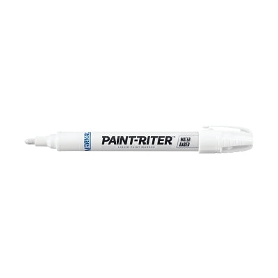 Paint-Riter Water-Based Paint Marker, White, 1/8 in, Medium Tip