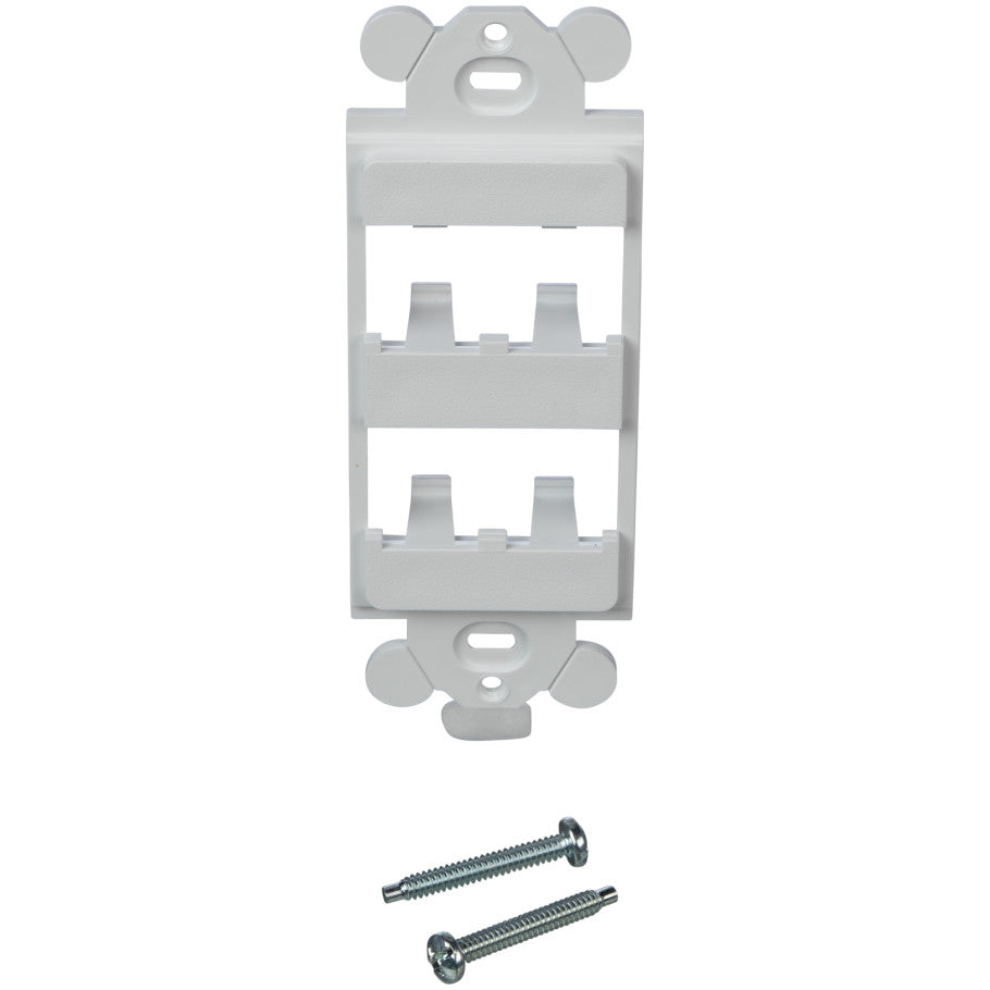 Mini-Com "GFCI" Decora Module Frame, 4-Port, White